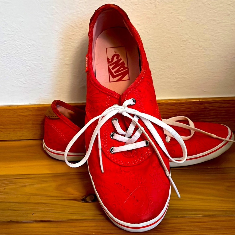 Limited edition Red Embroidered Vans